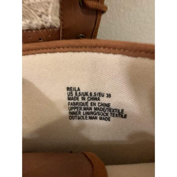 Reila Women's Lace-Up Duck Boots Size 8.5 Brown Faux Leather Knit Upper Rubber - Picture 6 of 9